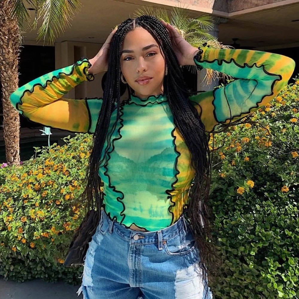 ••
Brand New!Green and Yellow paradise mesh top